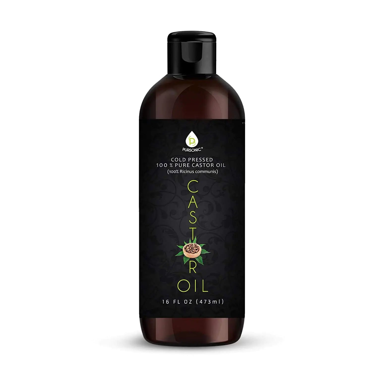 Pursonic 2-Pack Castor Oil (160oz) Cold-Pressed 100% Pure Hexane-Free Castor Oil-Moisturizing & Healing For Dry Skin Hair Growth - For Skin Hair Care Eyelashes